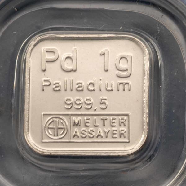 A 1g bar of palladium bullion