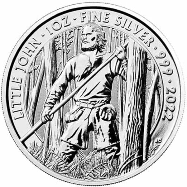 Reverse image of the 2022 Little John 1oz silver bullion coin