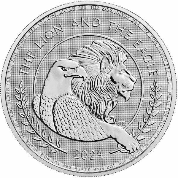 Reverse side of the 2024 Lion & Eagle 1oz Silver bullion coin