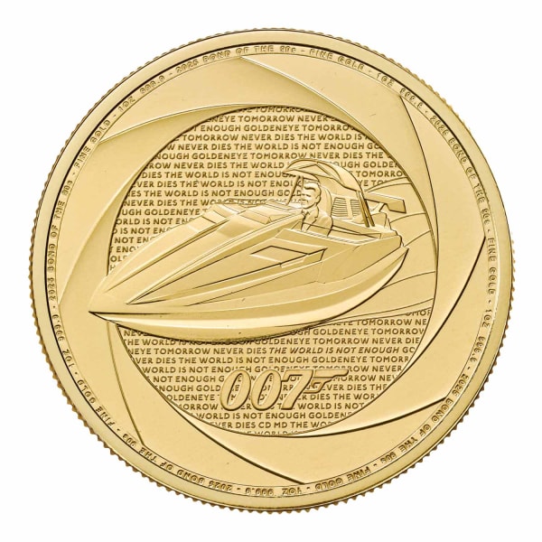 Reverse side of the 2025 Bond of the 1990s 1oz gold coin
