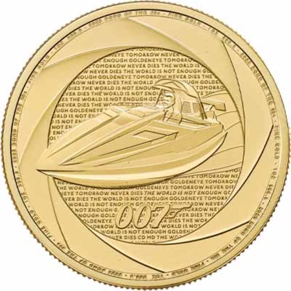 Reverse side of the 2025 Bond of the 1990s 1oz gold coin