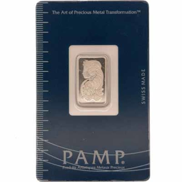 A pre-owned 5g bar of platinum bullion