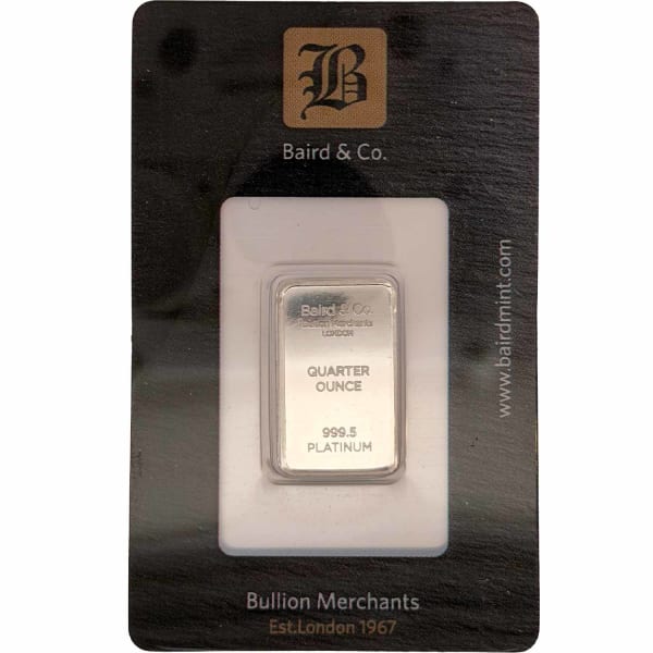 1/4 ounce bar of platinum bullion