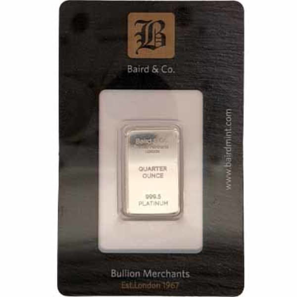 1/4 ounce bar of platinum bullion