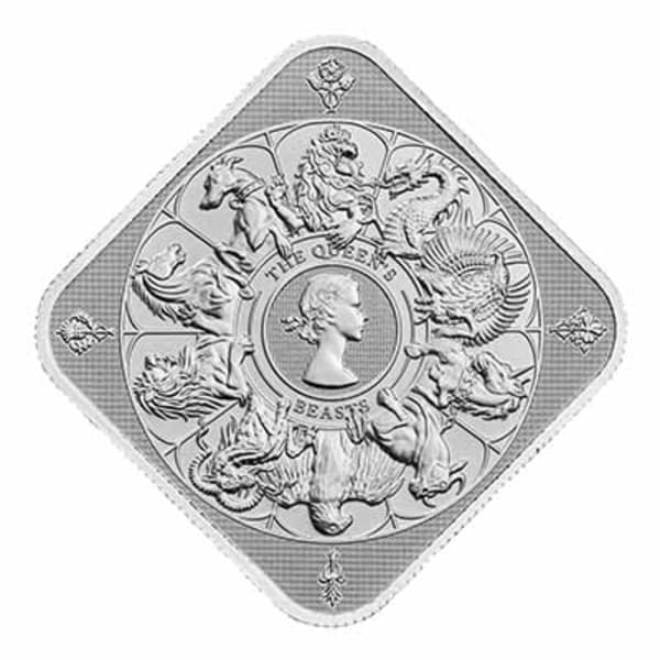 Front side of the Queen's Beasts 1oz Silver completer bar