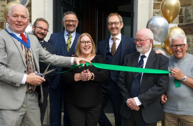 Ribbon cutting ceremony to celbrate the opening of Gold Traders Bodmin