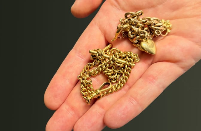 Two gold chains. The amounts offered in a Trading Standards investigation differed by more than £750.