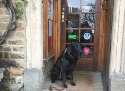 Bill having sampled some Rose & Crown sausages!