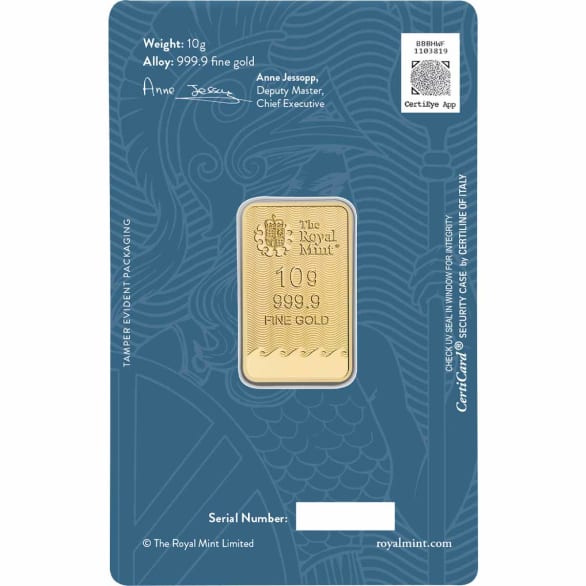 The Royal Mint 10g Secure Britannia Gold Bar