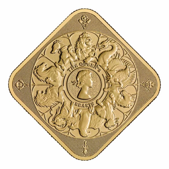 Queen's Beasts 5g Gold Bar - Front