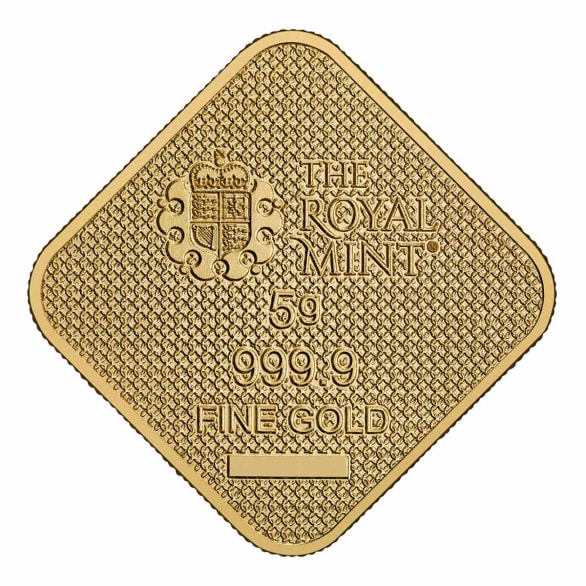 Queen's Beasts 5g Gold Bar - Back