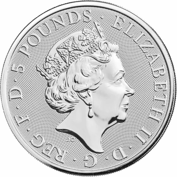 2020 White Lion of Mortimer 2oz Silver Bullion Coin