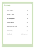 KS1 My Reading Record Contents