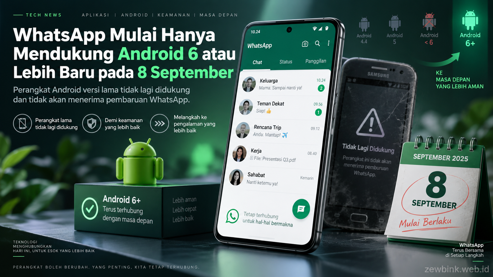 WhatsApp Mulai Hanya Mendukung Android 6 atau Lebih Baru pada 8 September