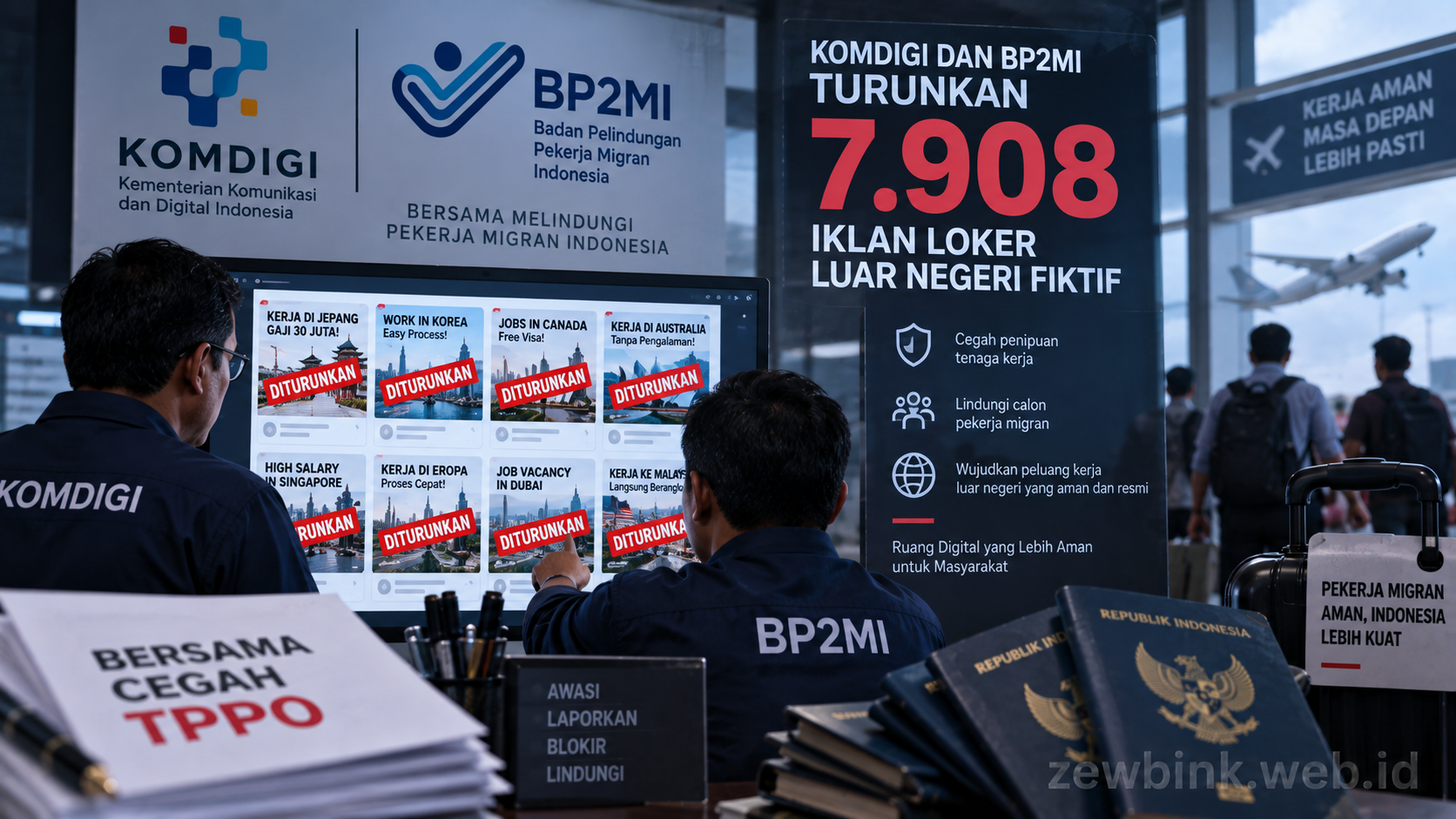 Komdigi dan BP2MI Turunkan 7.908 Iklan Loker Luar Negeri Fiktif