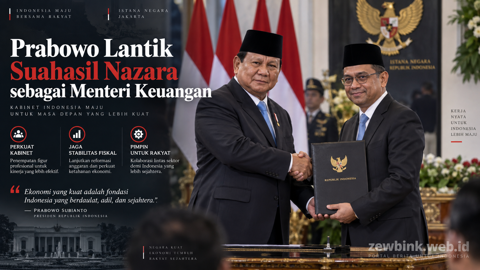 Prabowo Lantik Suahasil Nazara sebagai Menteri Keuangan