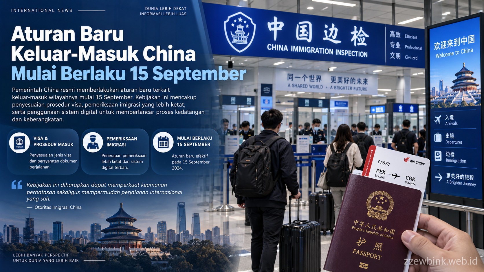 Aturan Baru Keluar-Masuk China Mulai Berlaku 15 September