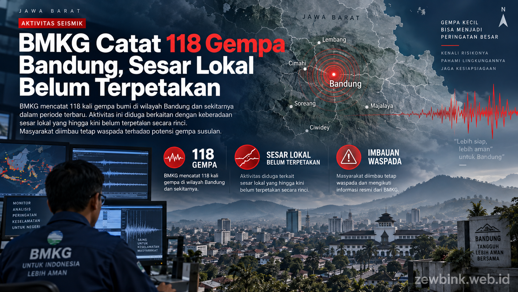 BMKG Catat 118 Gempa Bandung, Sesar Lokal Belum Terpetakan