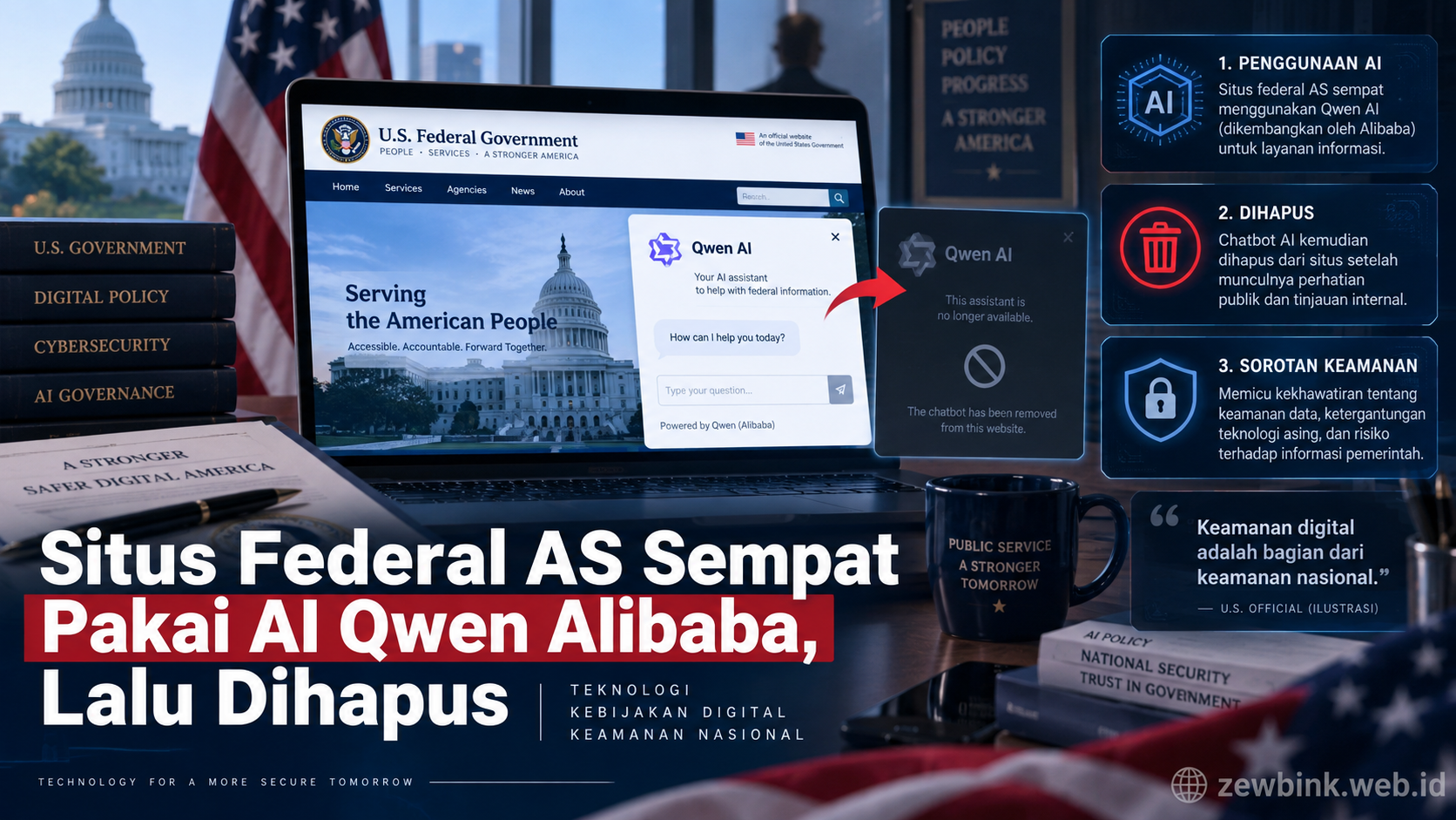 Situs Federal AS Sempat Pakai AI Qwen Alibaba, Lalu Dihapus