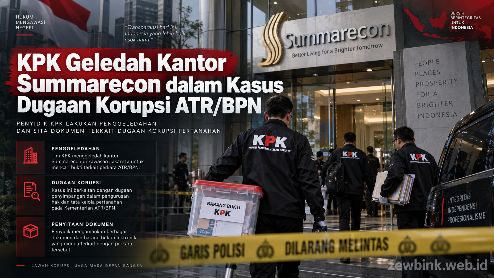 KPK Geledah Kantor Summarecon dalam Kasus Dugaan Korupsi ATR/BPN