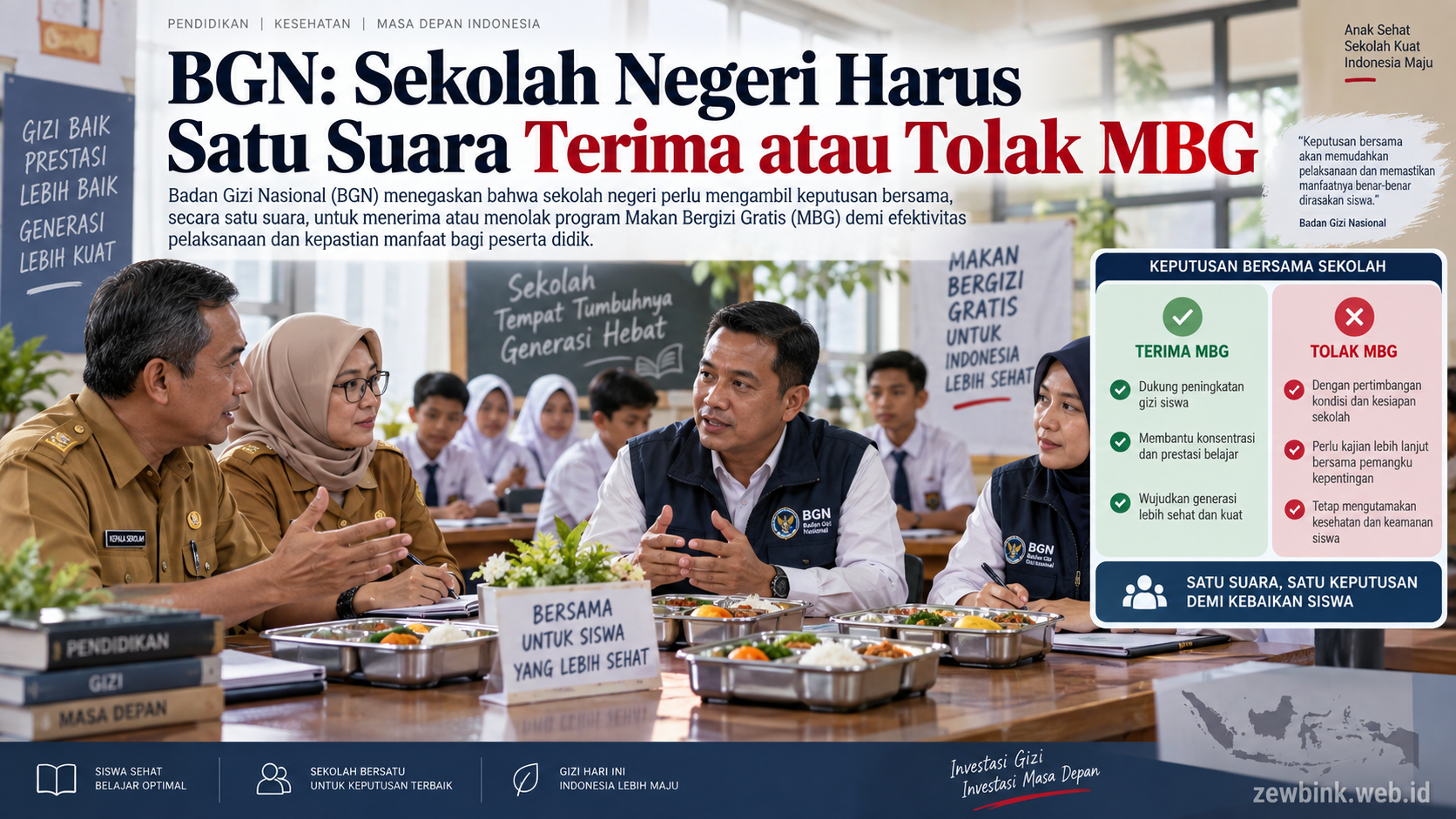 BGN: Sekolah Negeri Harus Satu Suara Terima atau Tolak MBG