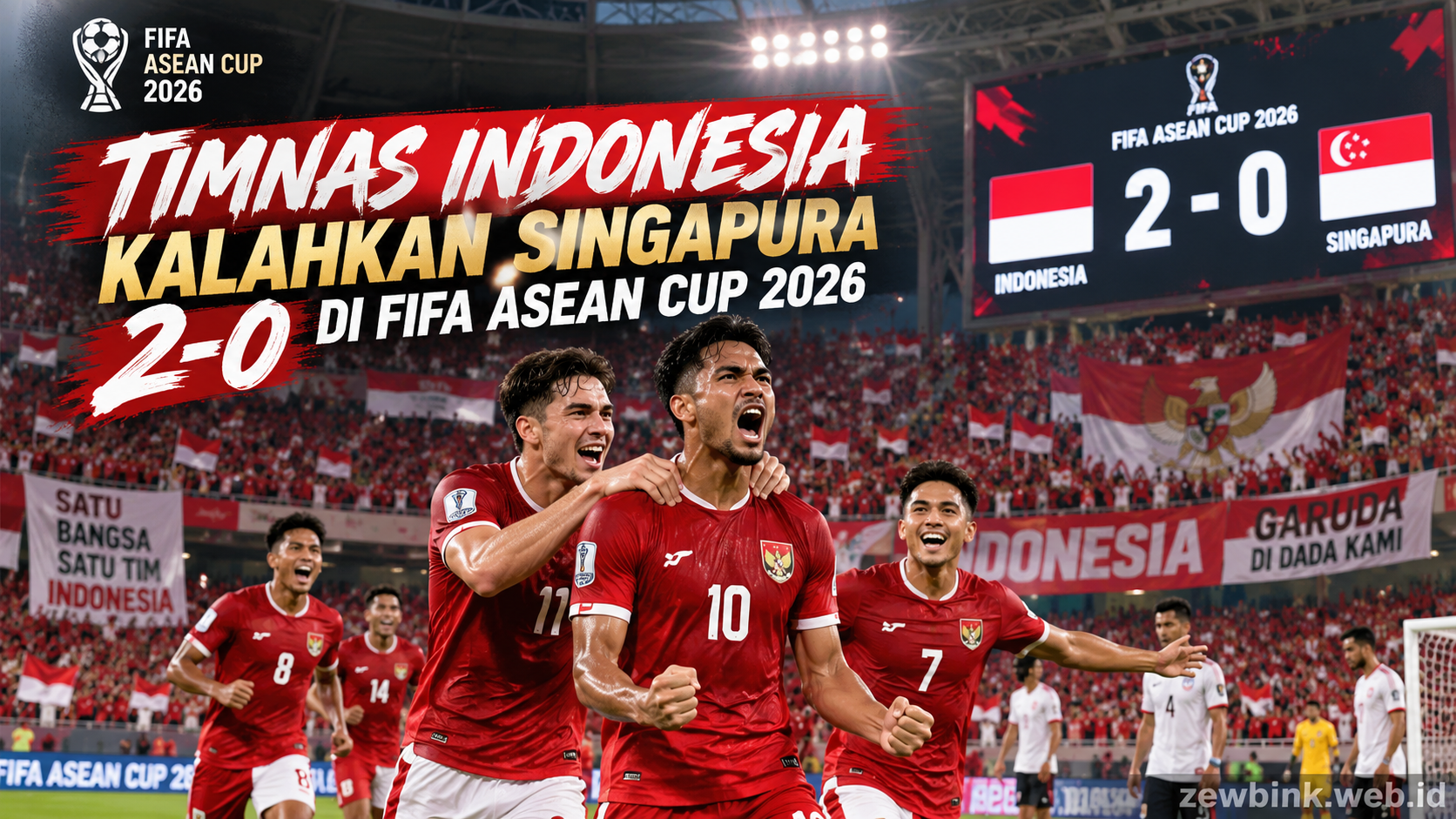 Timnas Indonesia Kalahkan Singapura 2-0 di FIFA ASEAN Cup 2026