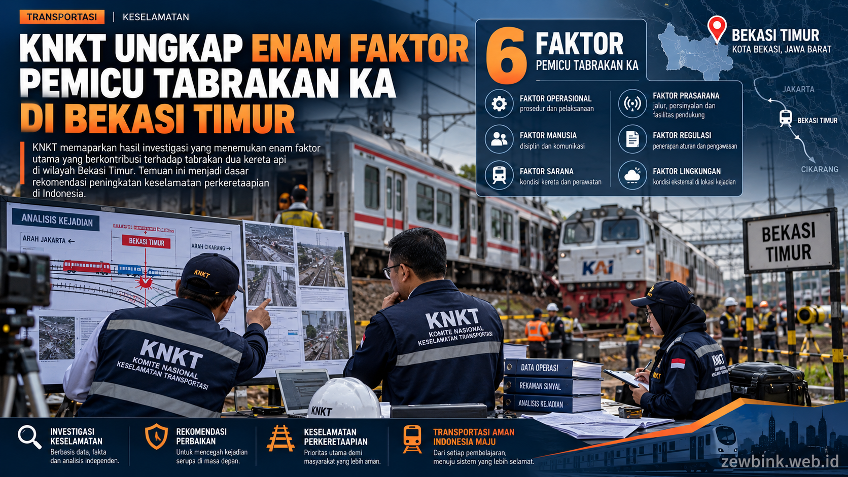 KNKT Ungkap Enam Faktor Pemicu Tabrakan KA di Bekasi Timur