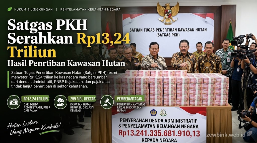 Satgas PKH Serahkan Rp13,24 Triliun Hasil Penertiban Kawasan Hutan