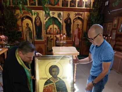 Благотворительным фондом имени святого Авраамия Болгарского чудотворца Свято-Сергиевскому храму города Сертолово подарена икона святого мученика Авраамия Болгарского