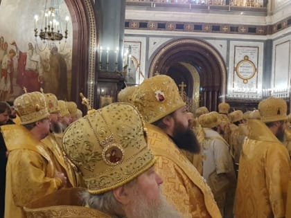 В 14-ю годовщину интронизации Святейшего Патриарха Московского и всея Руси Кирилла Преосвященнейший Игнатий сослужил Предстоятелю за Божественной литургией в Храме Христа Спасителя