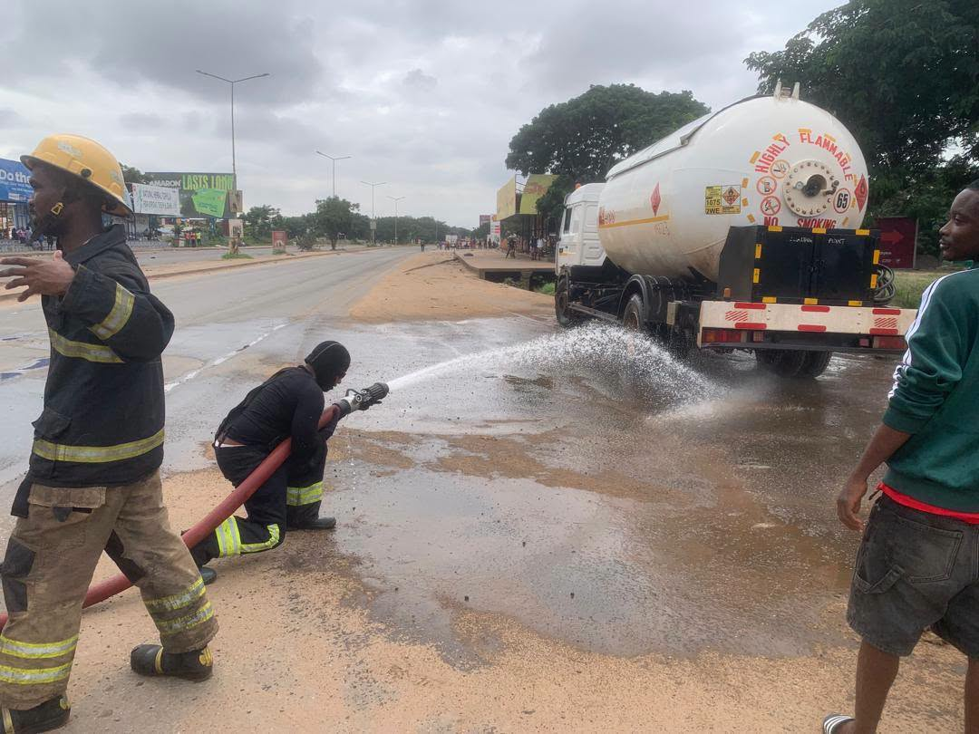 Fuel Tanker Catches Fire at Tema Shell Filling Station, Panic Grips Residents
