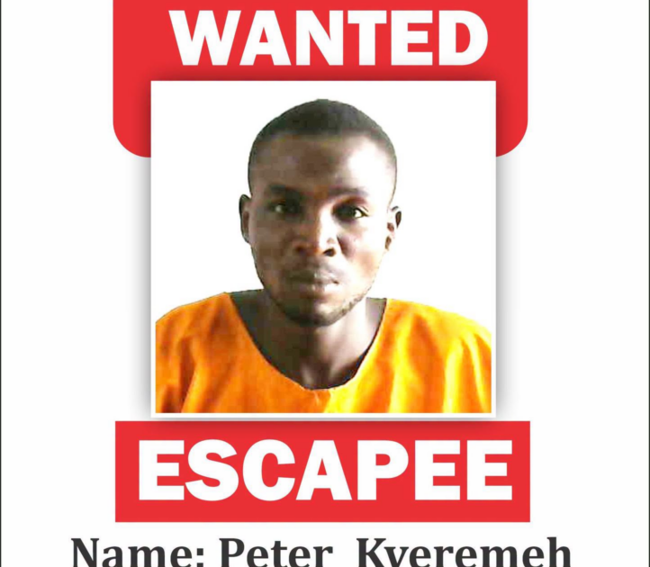 Ghana Prisons Service Declares 29-Year-Old Peter Kyeremeh Wanted After Escape