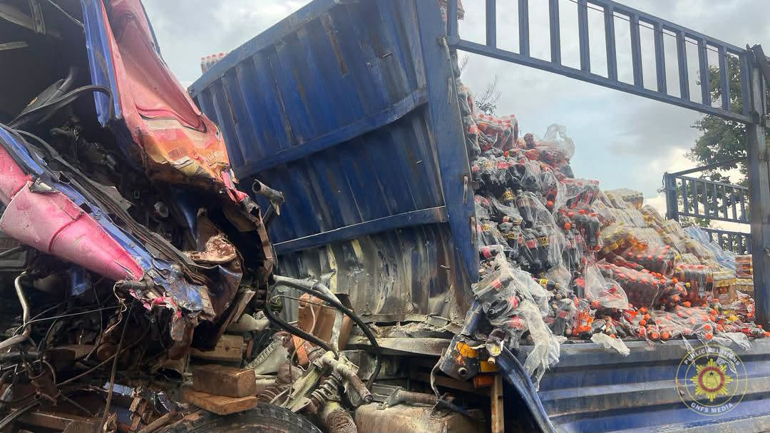 Ghana National Fire Service Rescues Driver Trapped in Trailer Accident on Kintampo-Tamale Highway