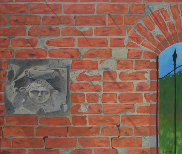 Face in the wall at Lord Byron's residence