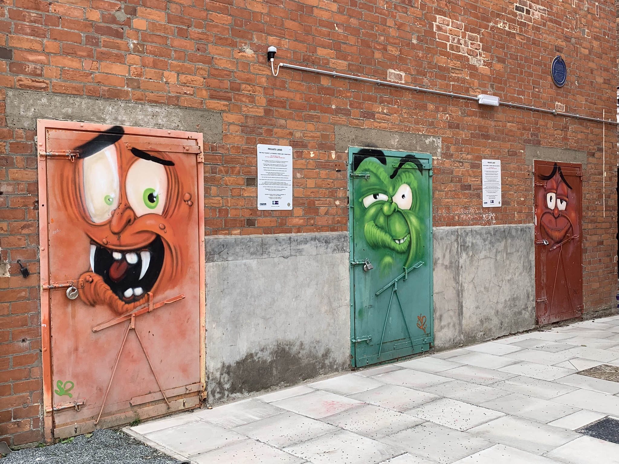 Street mural painting on doors in Hull