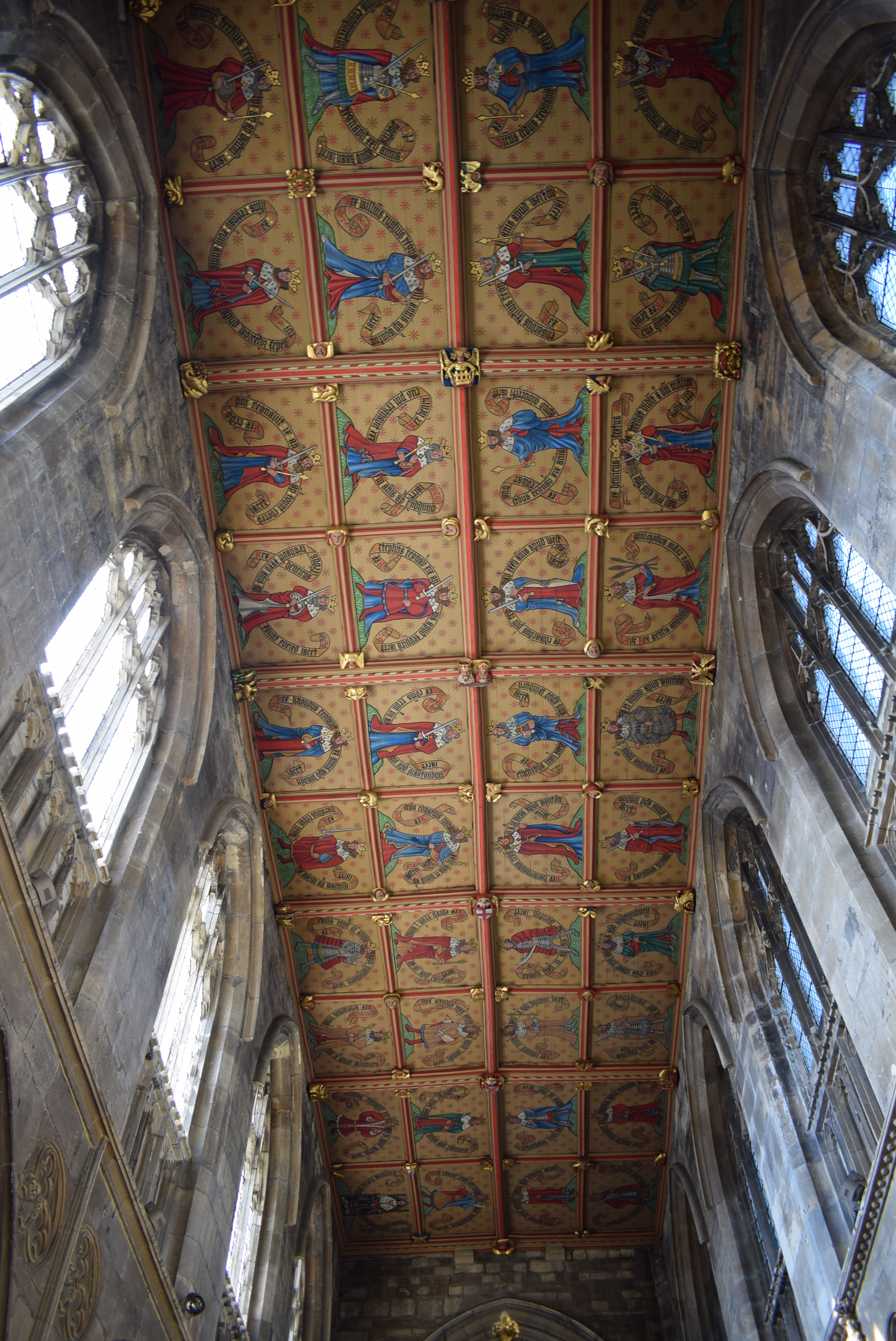 Ornate roof painting in St Mary's Church Beverley England