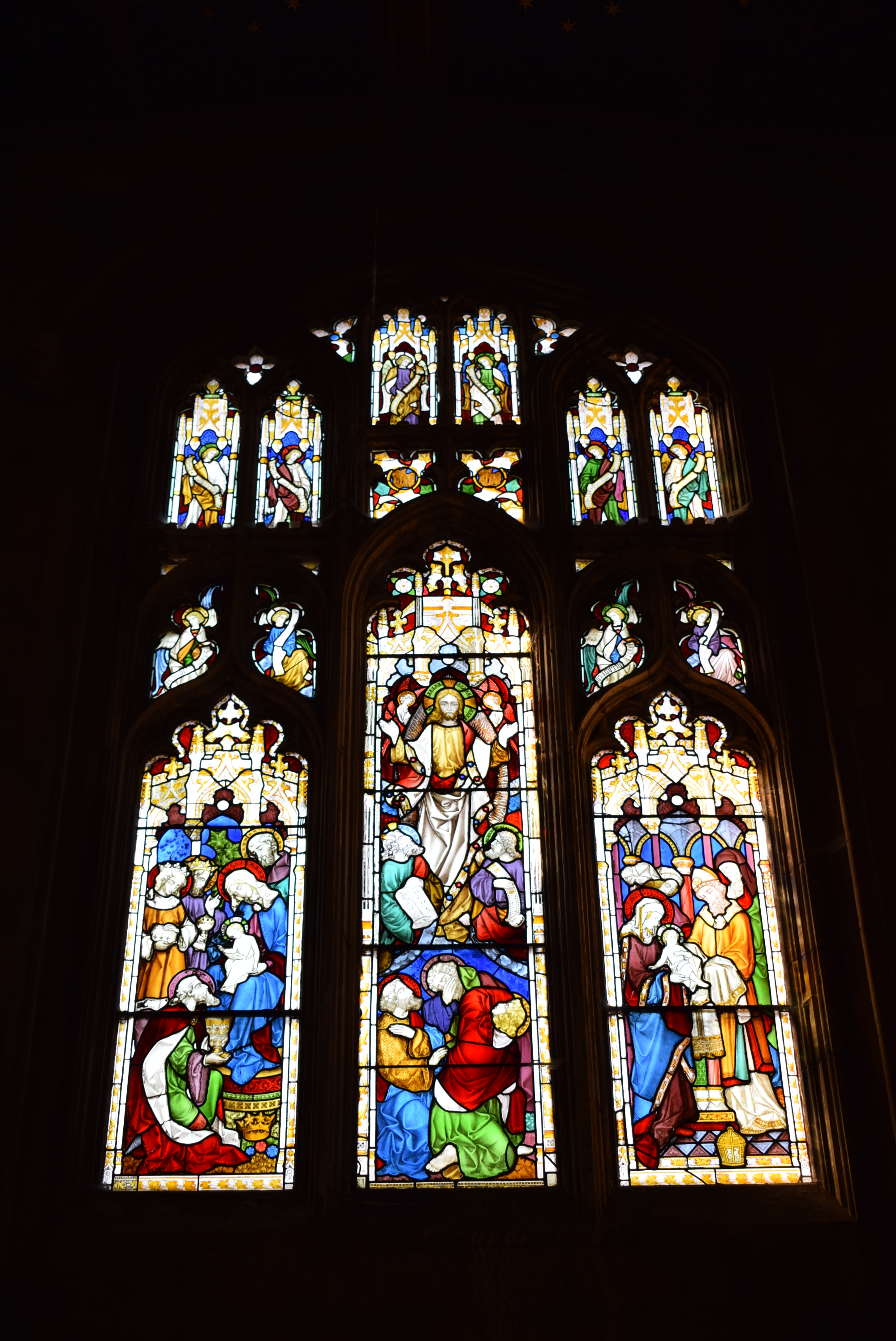 Stained glass window at St Mary's Church Beverley England