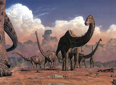 Mark Hallet's sauropods on the march