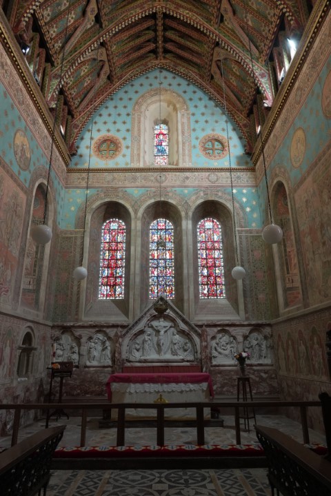 Painted English church. Church of St Michael and All Angels