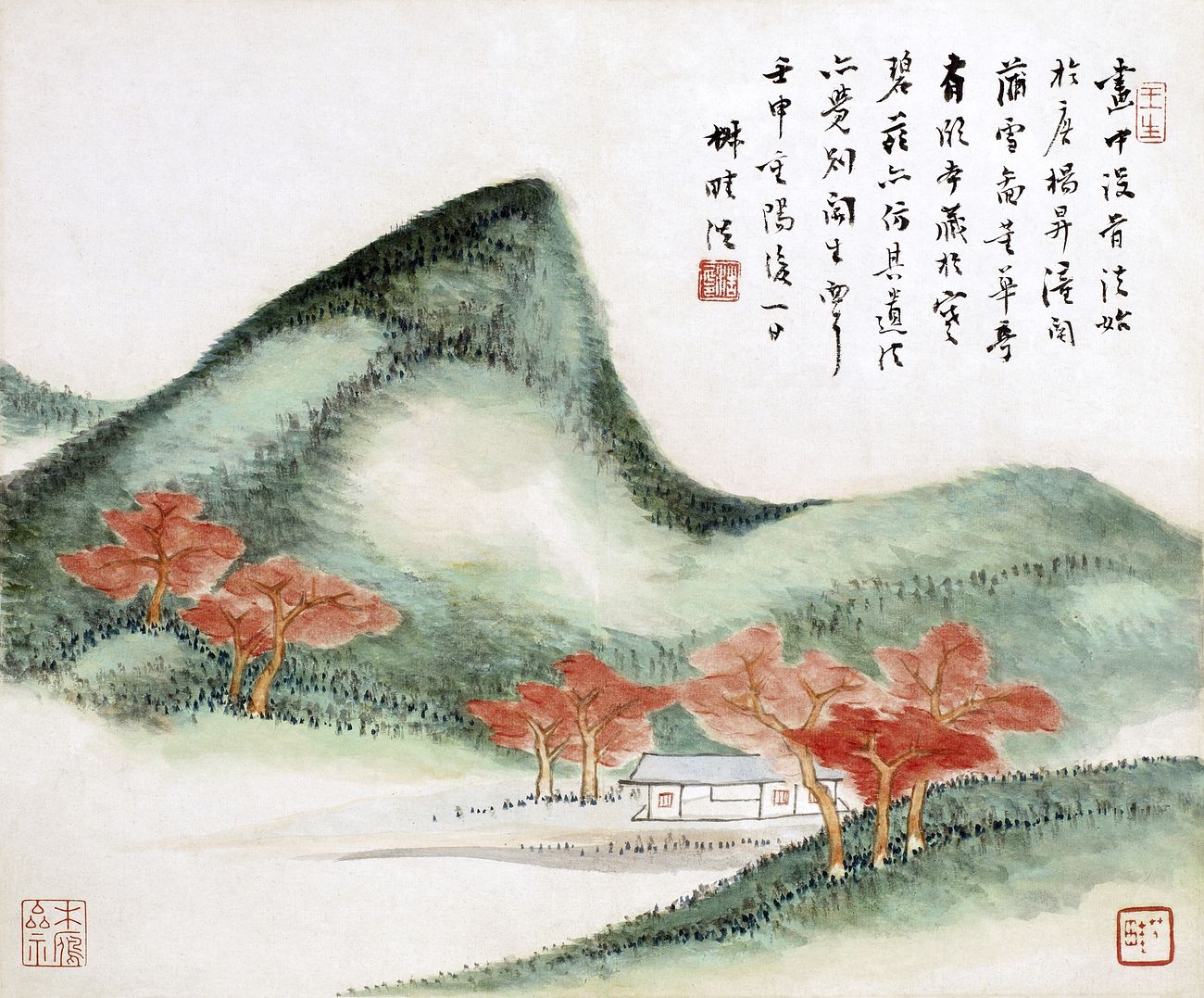 Traditional Chinese and Japanese art is painted in watercolours