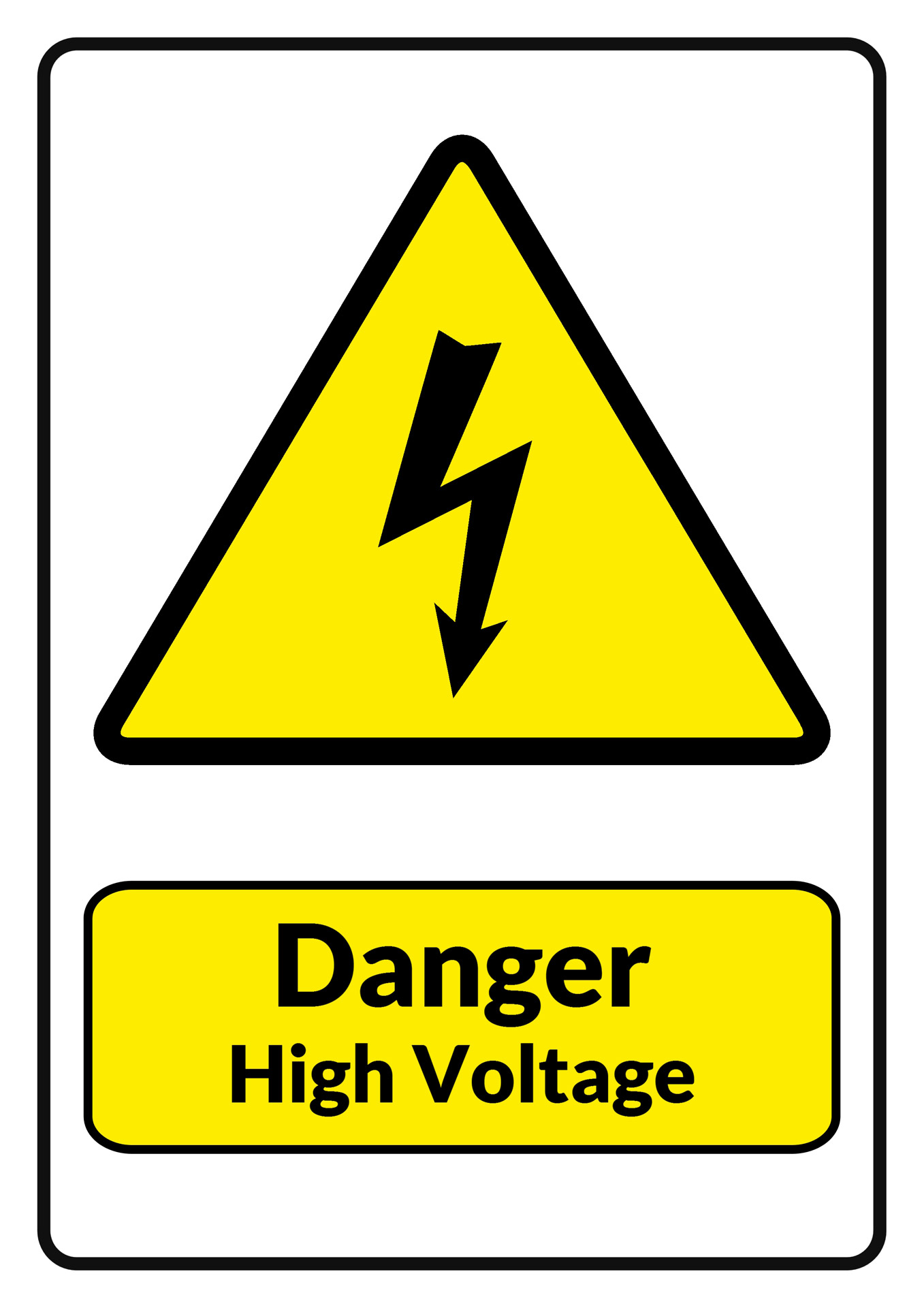 A warning sign for high voltages