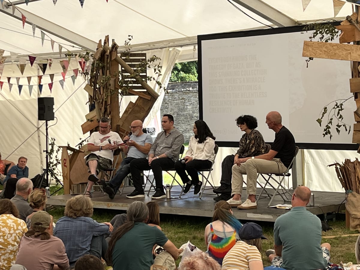 Brian Eno and a panel including Palestinian artists at Greenbelt Festival 2022