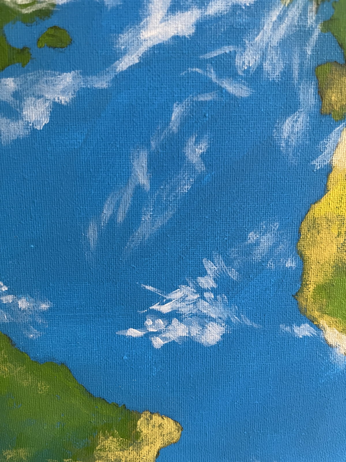 Acrylic painting of Earth - detail