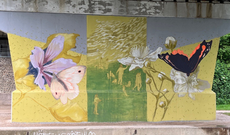 Murals under the bridge at Beverley Beck