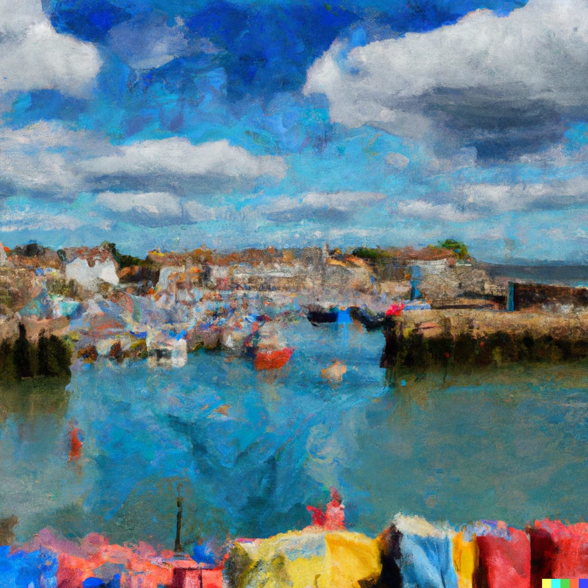 4th digital painting of Bridlington harbour as generated by the Dall-E AI engine