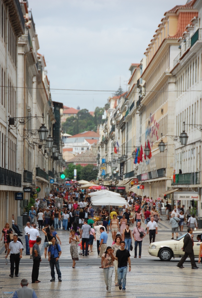 The bustle of Lisbon, Portugal.