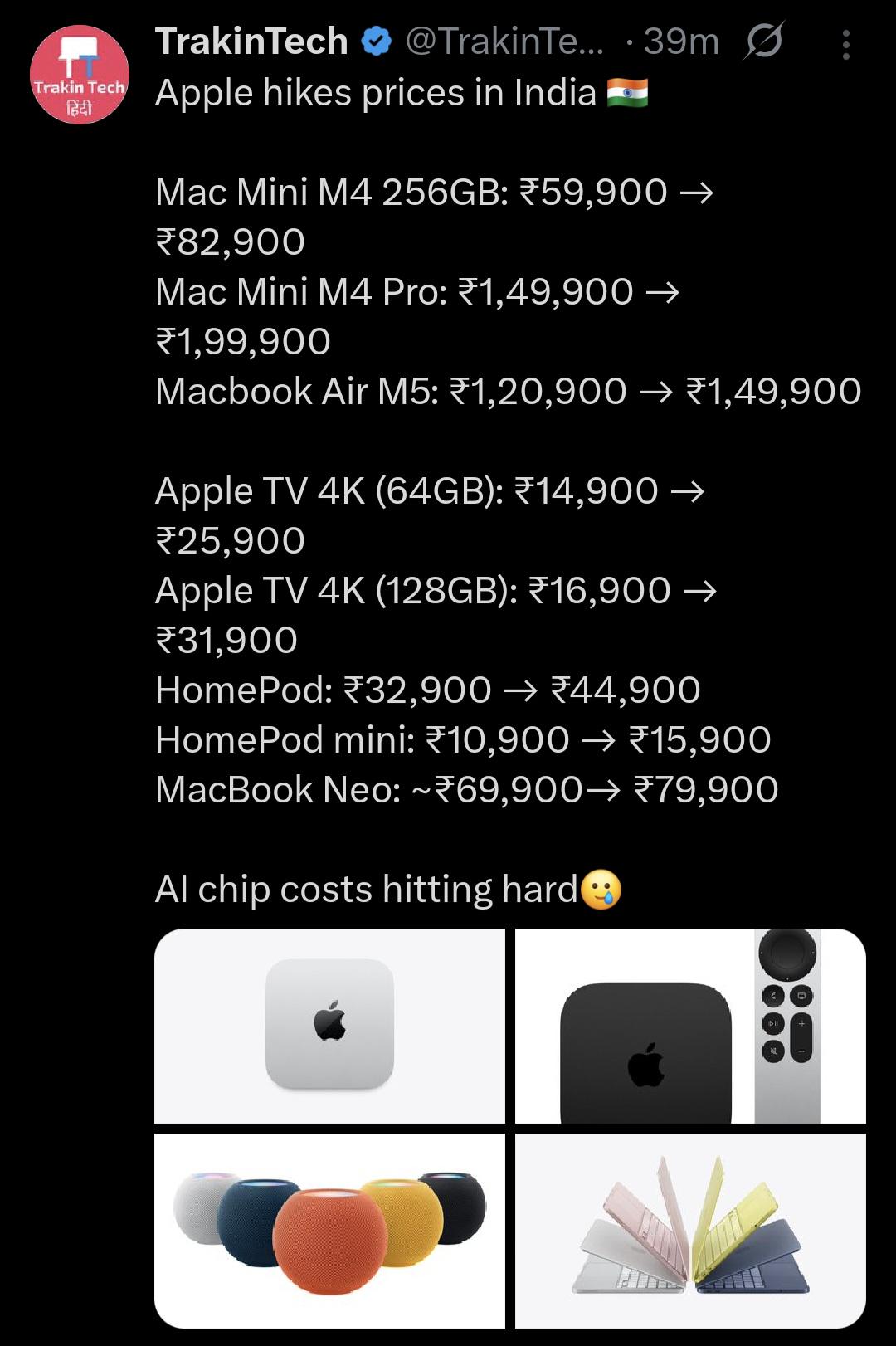 Apple ha aumentato tutti i prezzi dei suoi prodotti ed ora?