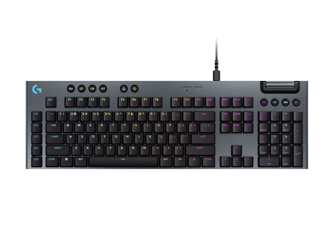 Logitech G915 X Kablolu LIGHTSYNC RGB PBT GL Tactile İngilizce Oyun Klavyesi Siyah - 2