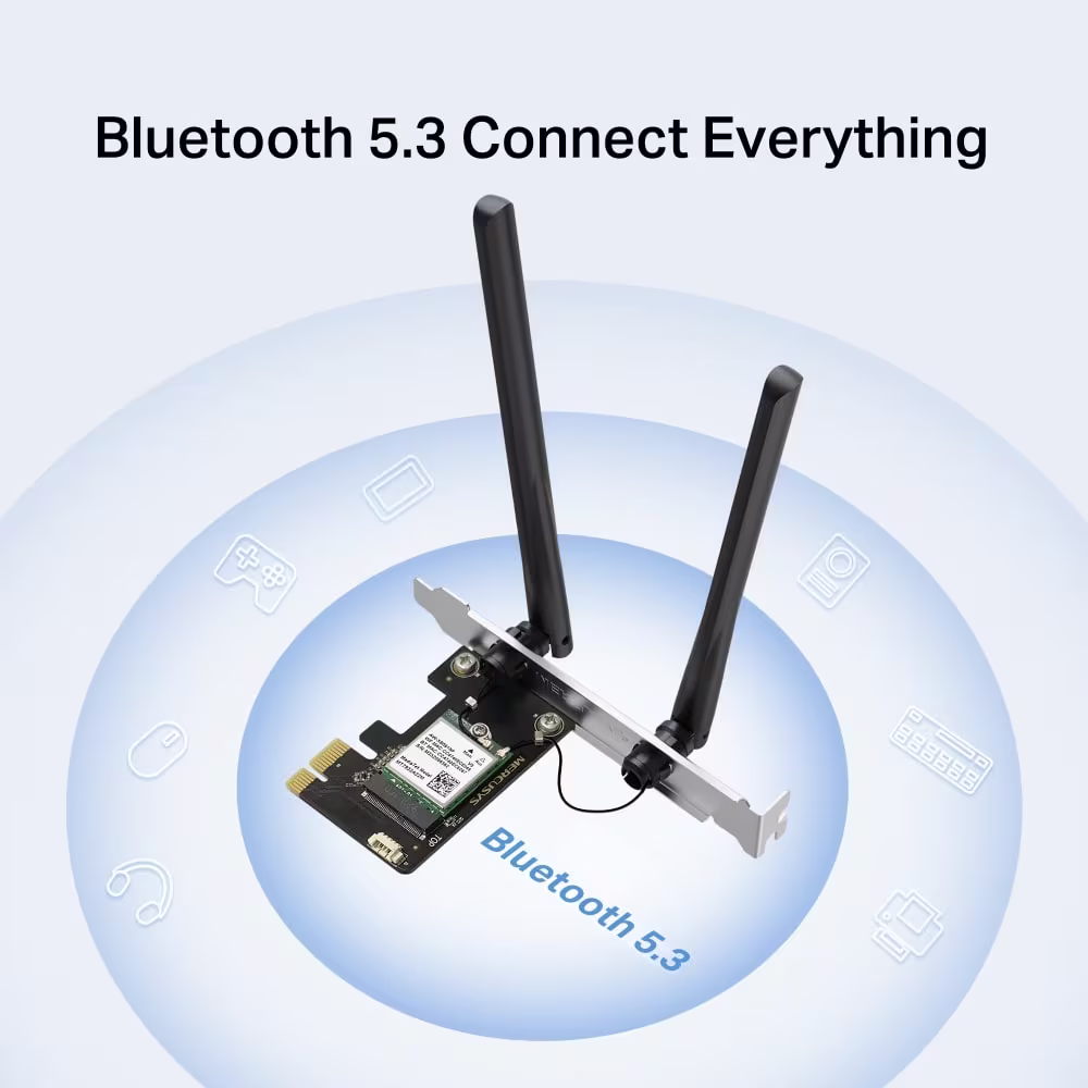TP-Link Mercusys MA80XE AX3000 Wi-Fi 6 Bluetooth 5.2 PCIe Adaptör - 1
