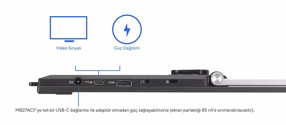 USB-C 70W · tek kablo